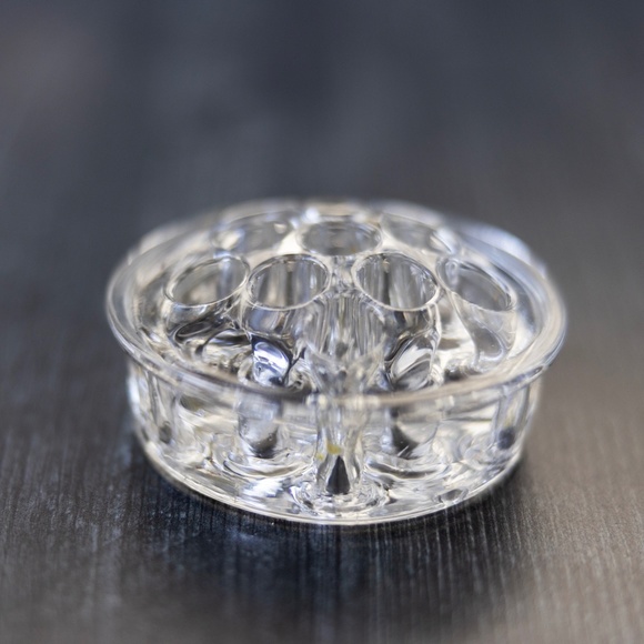 Vintage glass flower frog 11 eleven holes - Picture 4 of 6